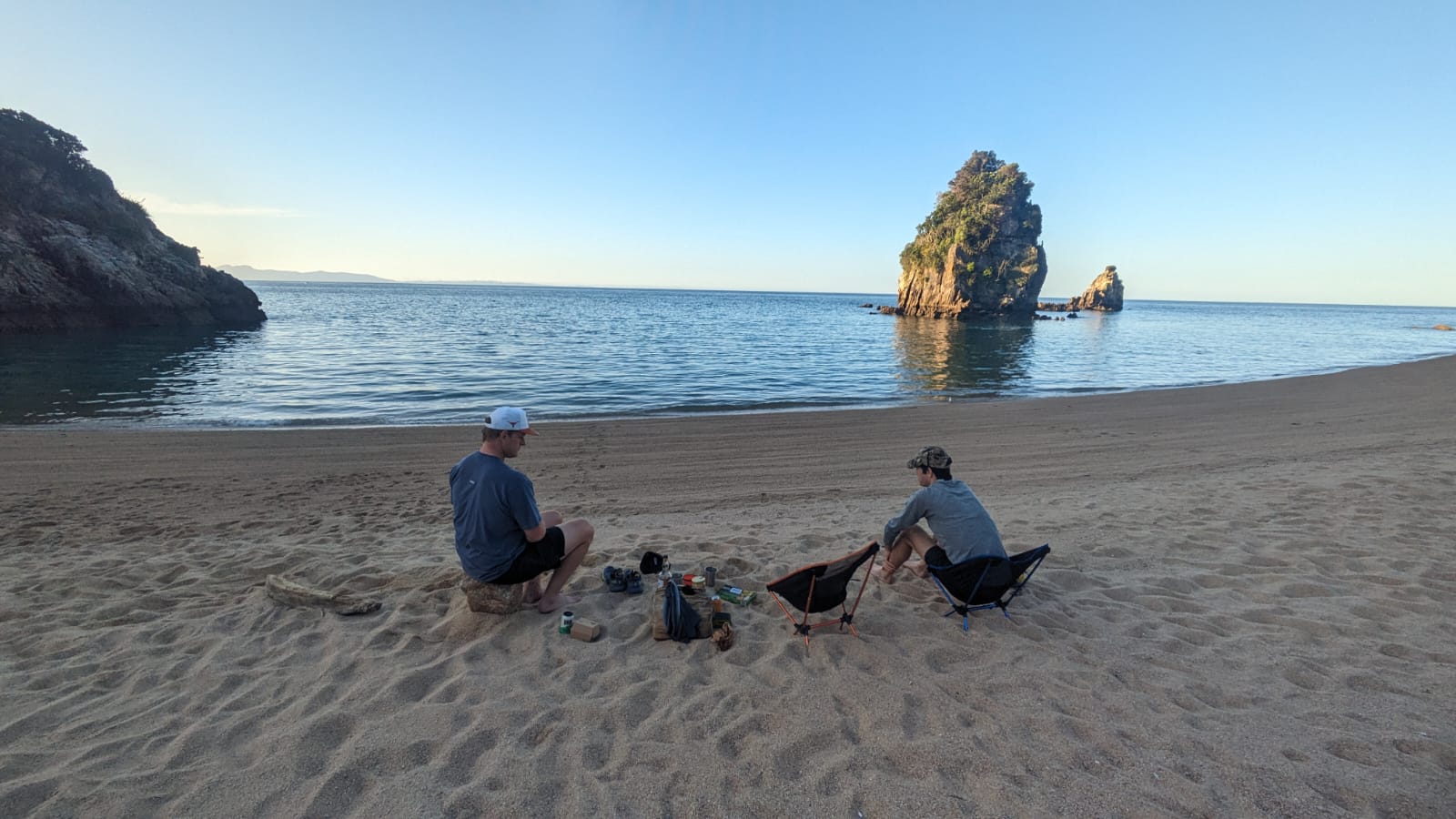 Christmas camping trip on the beach in New Zealand